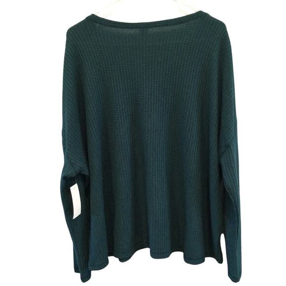 Honeydew Womens Thermal Top Size Medium Shirt Hunter Green NEW Waffle Knit Fairy - Picture 4 of 8